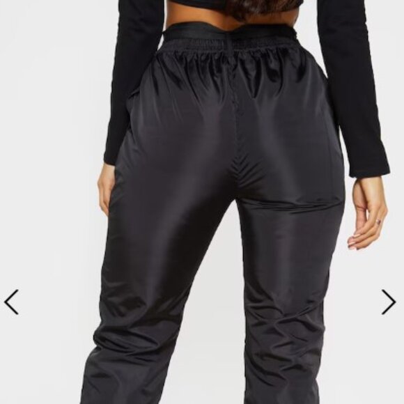 PLT, Black Shell Reflective Tape Belt Detail Joggers - Size 4 - Picture 2 of 3
